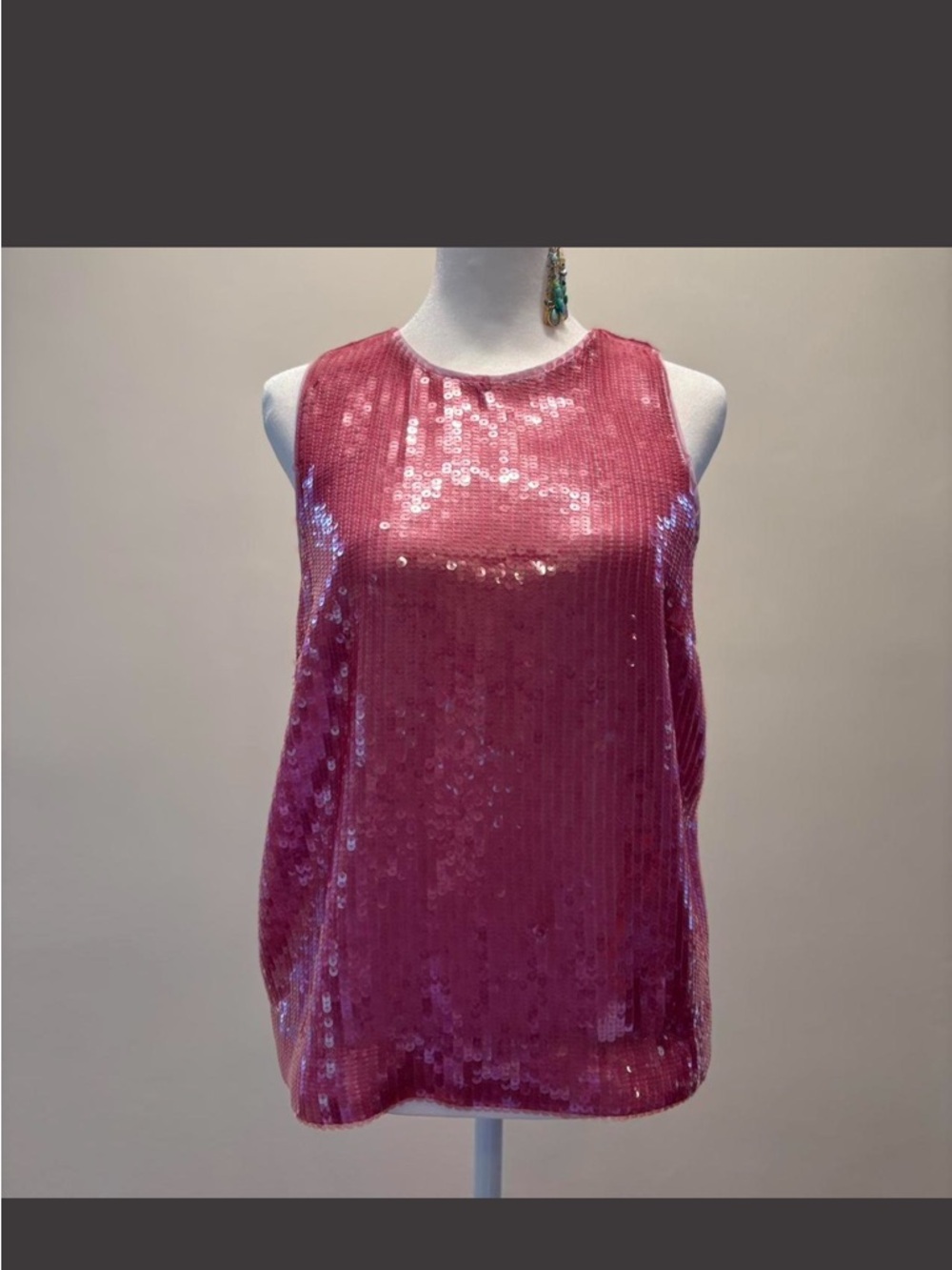 American Vintage Pink Sequin Tank Top